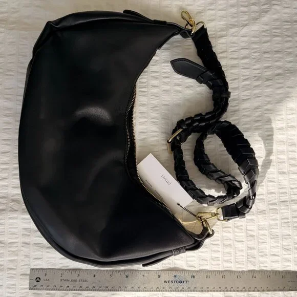 NWT Jules Kae shoulder/crossbody/hobo bag in black vegan leather - Picture 11 of 12